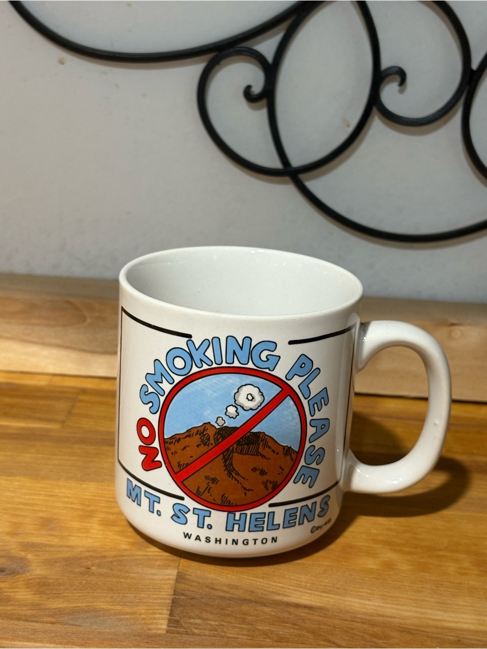 Vintage Mt. St. Helens No Smoking Souvenir Mug